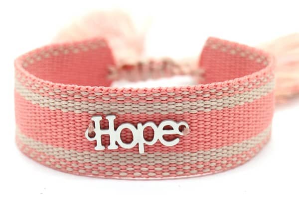 Rose geweven armband met HOPE bedel